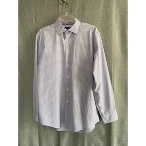 Egara Modern Fit Non-Iron Dress Shirt - Purple Gingham - Men's 16 32/33